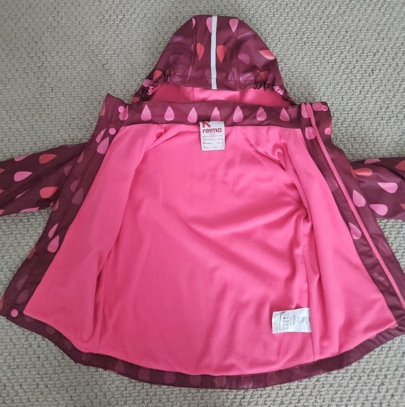 Kids Fleece Lined Rainjacket Size 6 - Picture 3 of 6